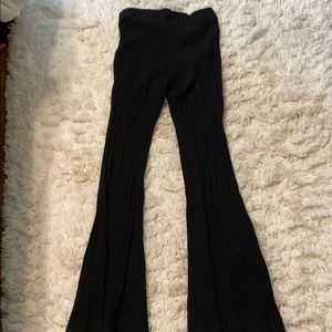 black tight flare pants